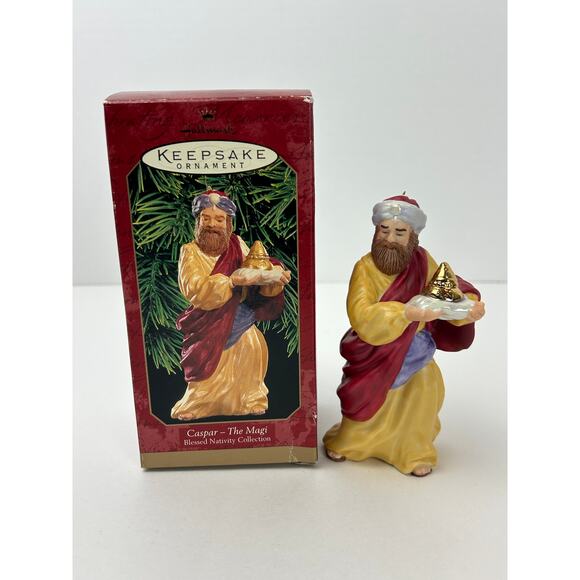 Hallmark Keepsake Caspar The Magi 1999 Blessed Nativity Porcelain Ornament w Box - Picture 1 of 8